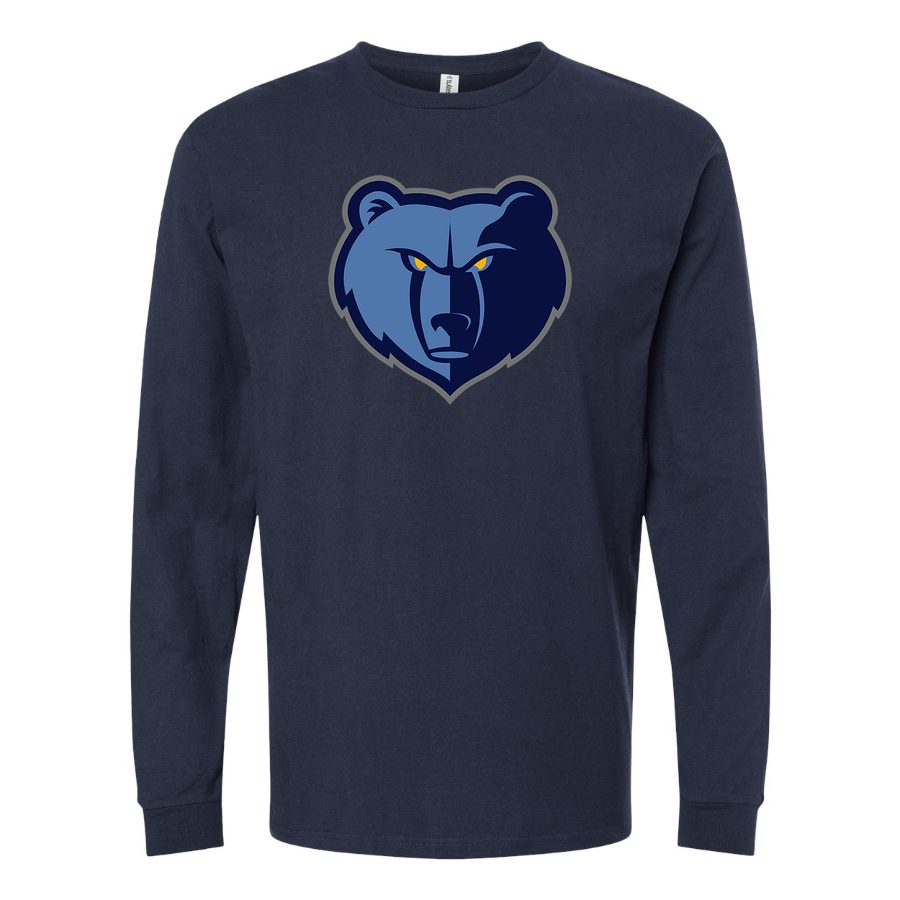 Men's Memphis Grizzlies Long sleeves Cotton Blend T-Shirt - Navy