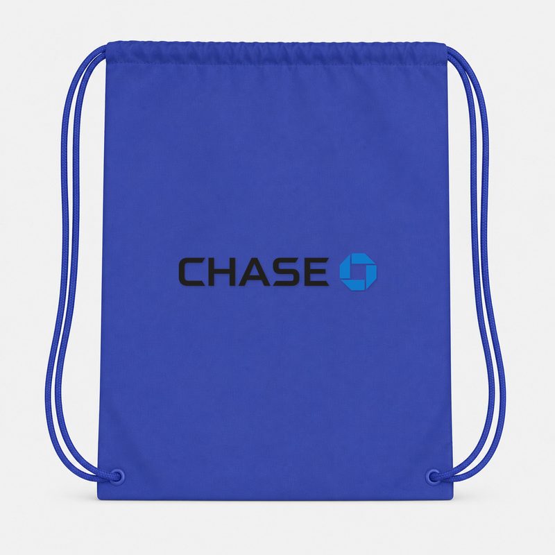Chase Black Drawstring Bag - Blue