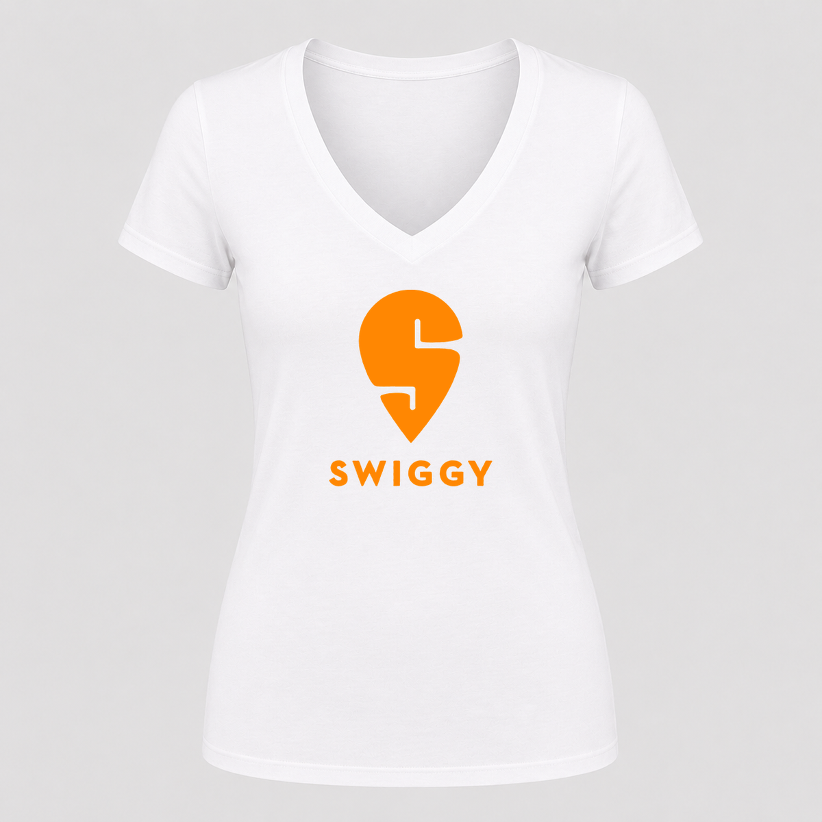 Women's Swiggy V Neck T-Shirt in white