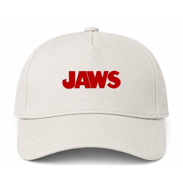 Jaws Logo Version 2 Beige Dad Baseball Cap Hat