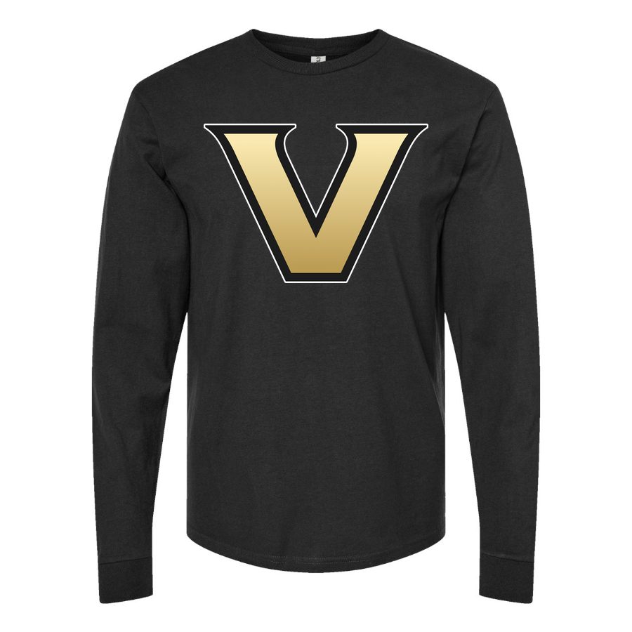 Men's Vanderbilt Commodores Logo Long sleeves Cotton Blend T-Shirt - Black