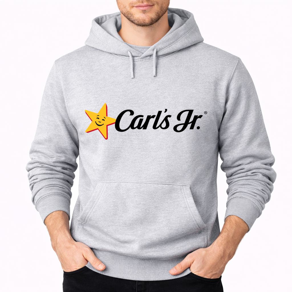 Men's Carl's Jr. Pullover Hoodie - Gray