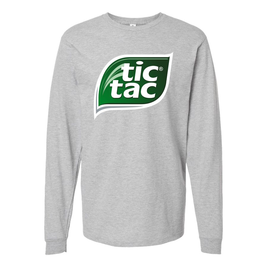 Men's Tic Tac logo PNG1 Long sleeves Cotton Blend T-Shirt - Gray