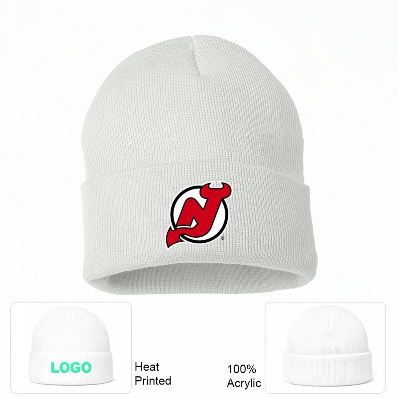 New Jersey Devils White Beanie Hat