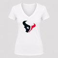 Women's Houston Texans V Neck T-Shirt in white