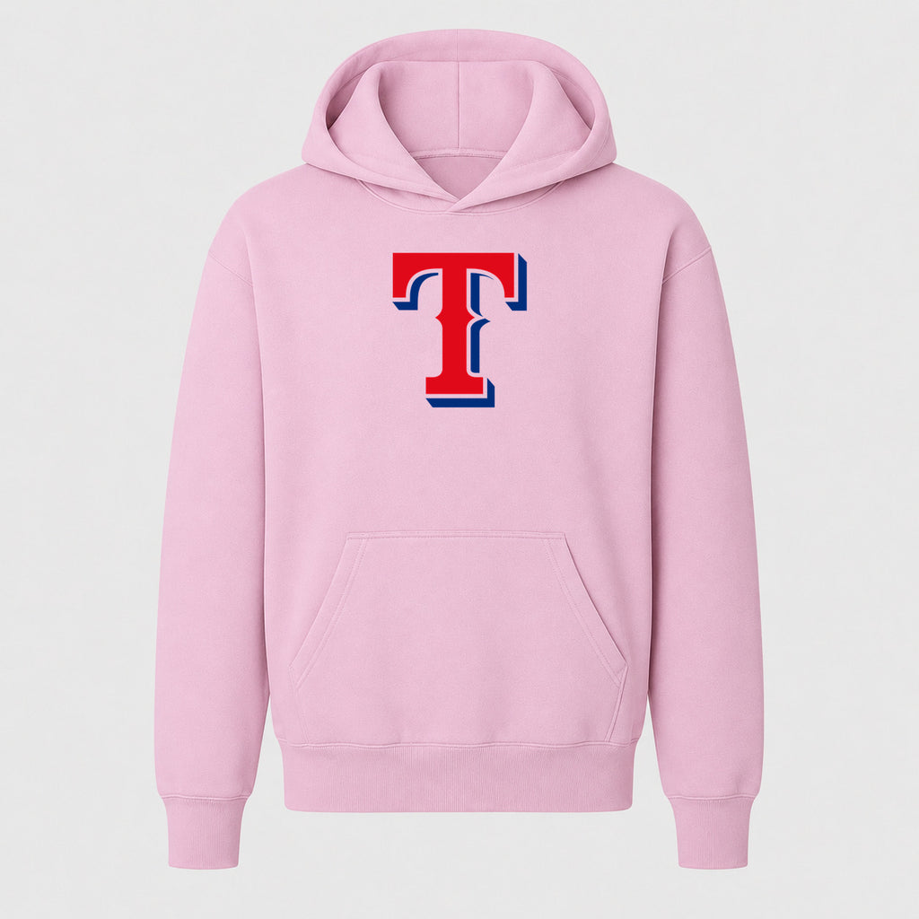 Youth Texas Rangers Pullover Hoodie - Light Pink