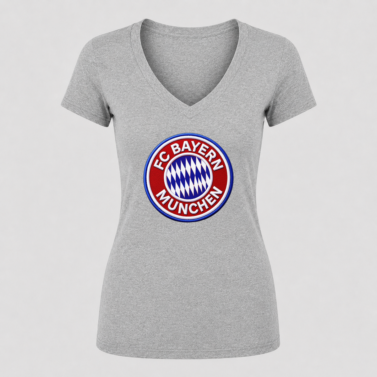 Women's FC Bayern Munich V Neck T-Shirt in gray