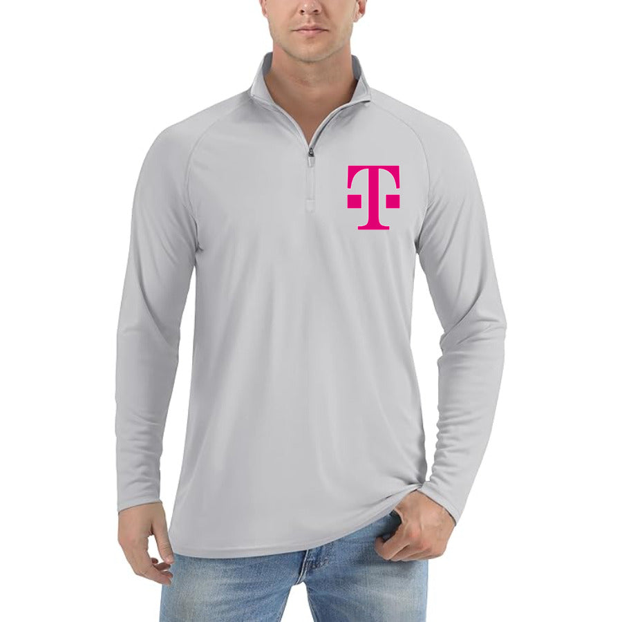 T Mobile Logo PNG quarter-zip athletic shirt in Light Gray