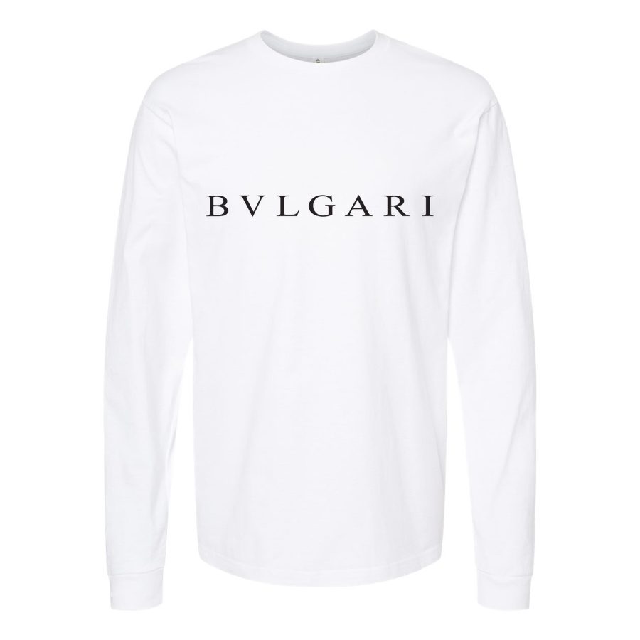 Men's Bvlgari-Logo Long sleeves Cotton Blend T-Shirt - White