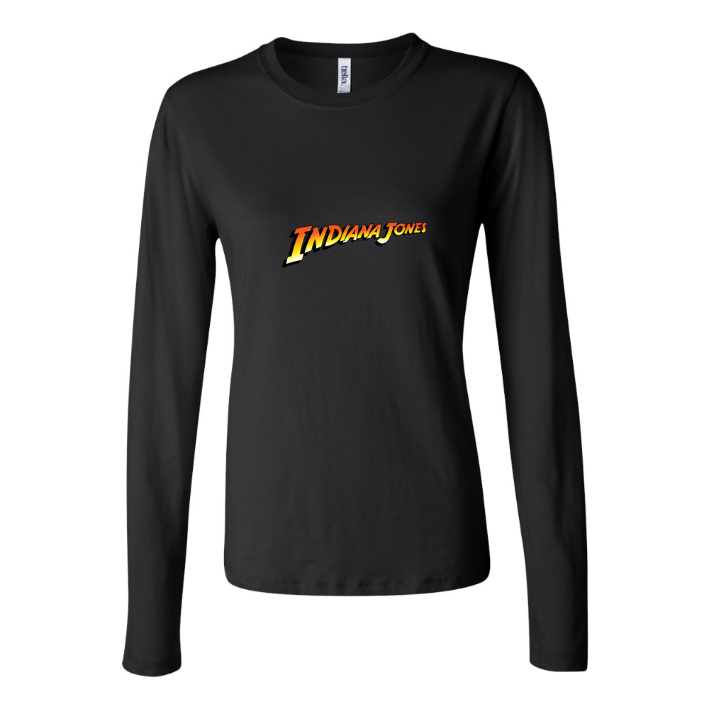 Women's Indiana Jones logo PNG1 Long Sleeve T-Shirt - Black