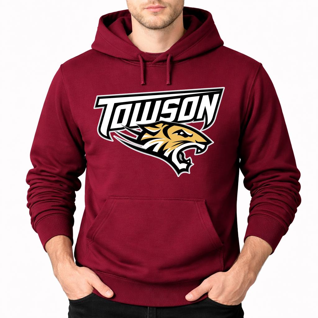 Men's Towson Tigers Pullover Hoodie - Burgundy