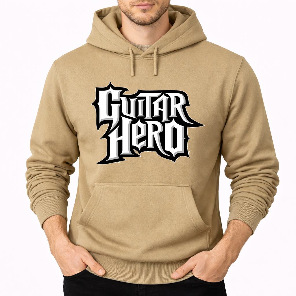 Men's Guitar Hero Pullover Hoodie - Tan