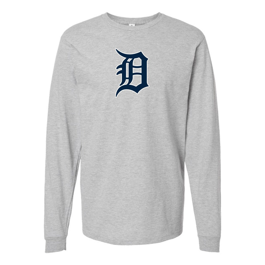 Men's Detroit Tigers Long sleeves Cotton Blend T-Shirt - Gray