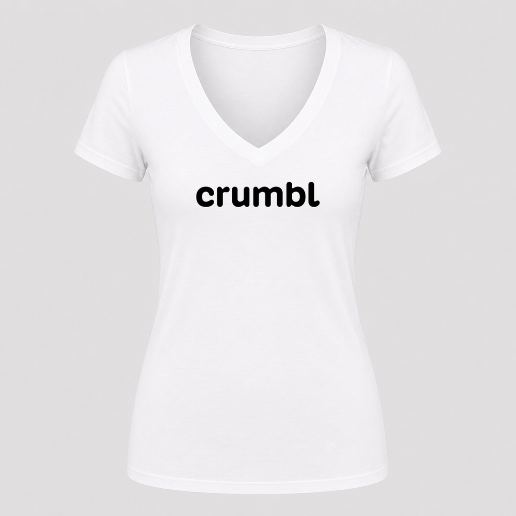 Women's Crumbl Cookies V Neck T-Shirt in white