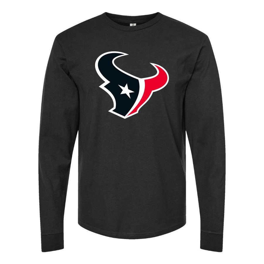 Men's Houston Texans Long sleeves Cotton Blend T-Shirt - Black