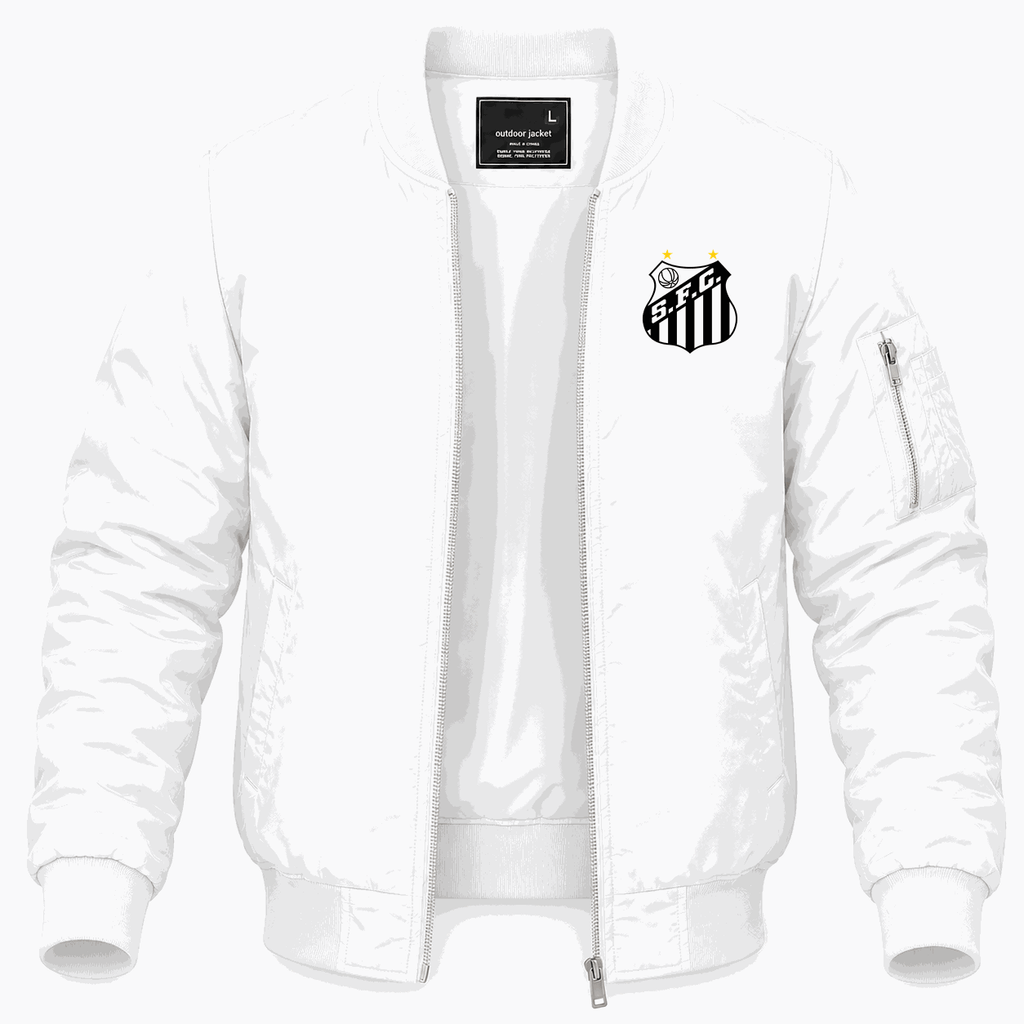 Men's Santos FC Lightweight Bomber Jacket - White