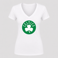 Women's Boston Celtics V Neck T-Shirt in white