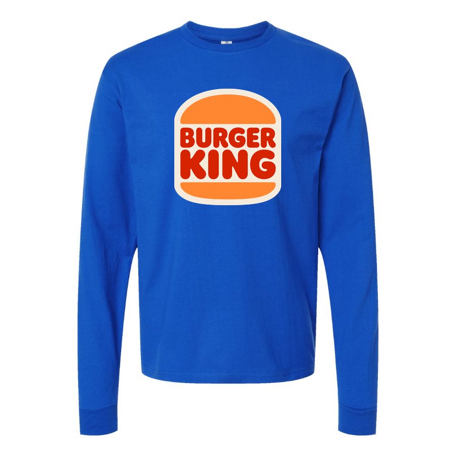 Men's Burger King Long sleeves Cotton Blend T-Shirt - Blue
