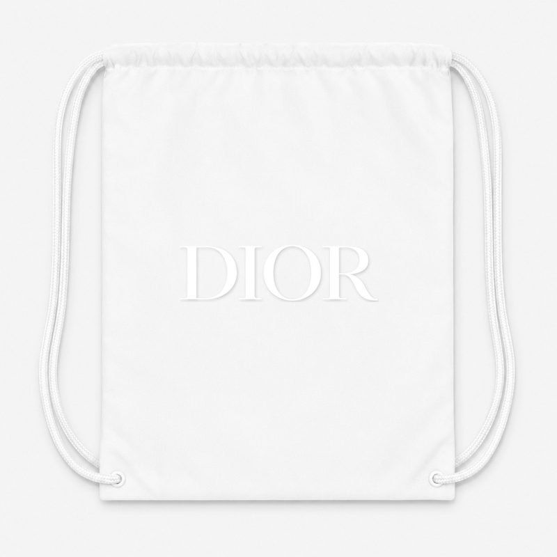 Dior White Drawstring Bag - White