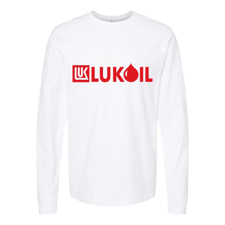 Men's Lukoil-Logo-1536x864 Long sleeves Cotton Blend T-Shirt - White