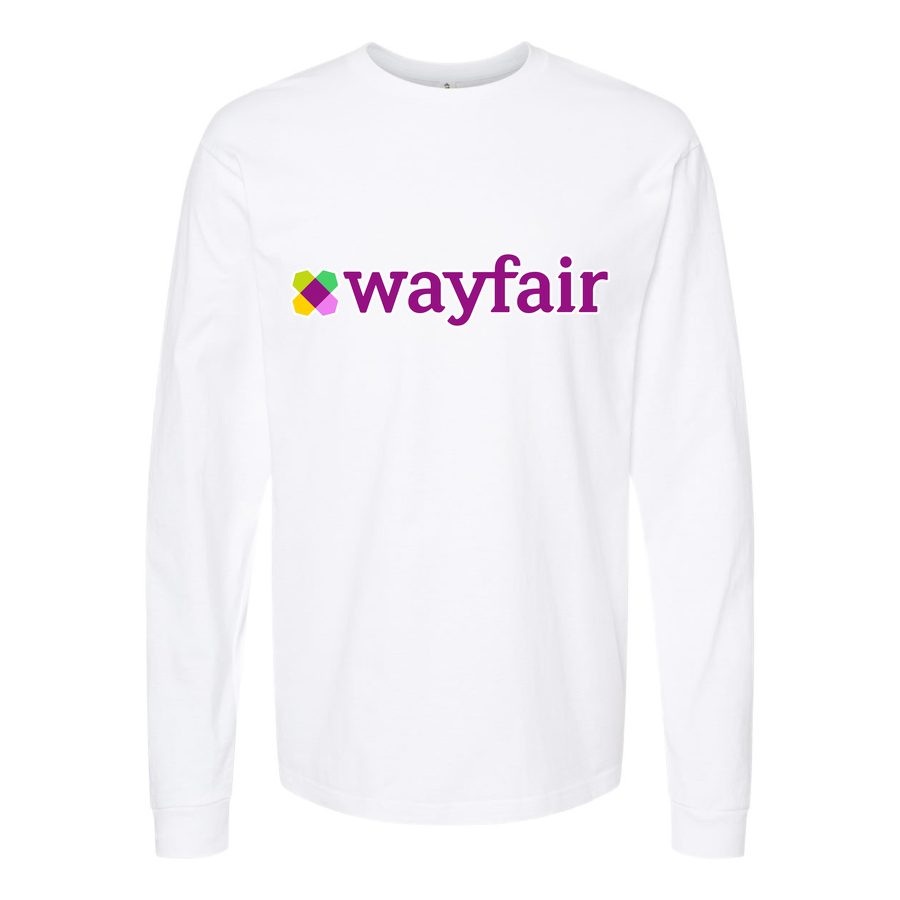 Men's Wayfair Logo Long sleeves Cotton Blend T-Shirt - White