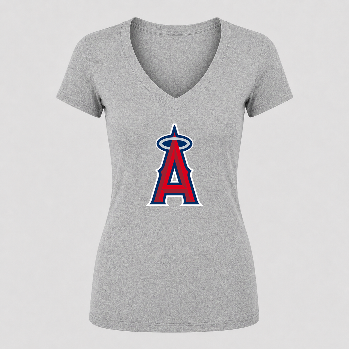 Women's Los Angeles Angels V Neck T-Shirt in gray