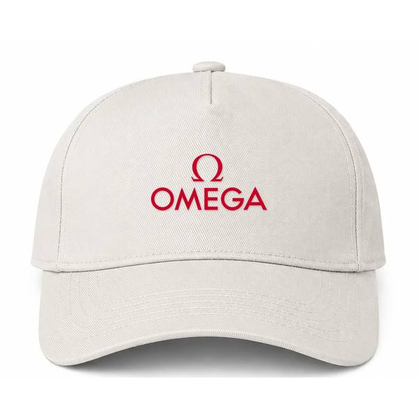 Omega Logo Beige Dad Baseball Cap Hat