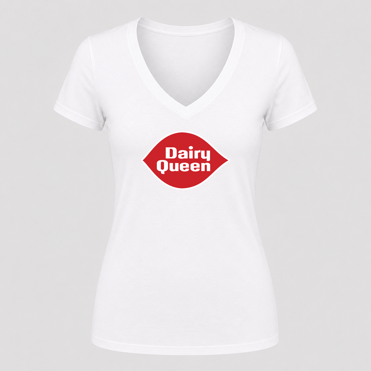 Women's Dairy Queen V Neck T-Shirt in white