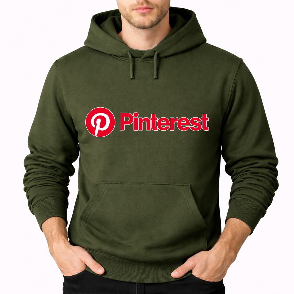 Men's Pinterest Pullover Hoodie - Army Green
