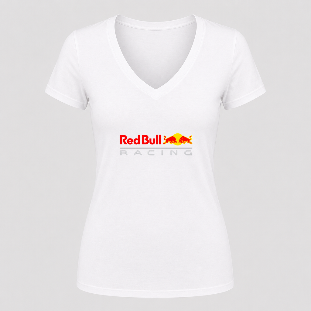 Women's Red Bull Racing V Neck T-Shirt in white