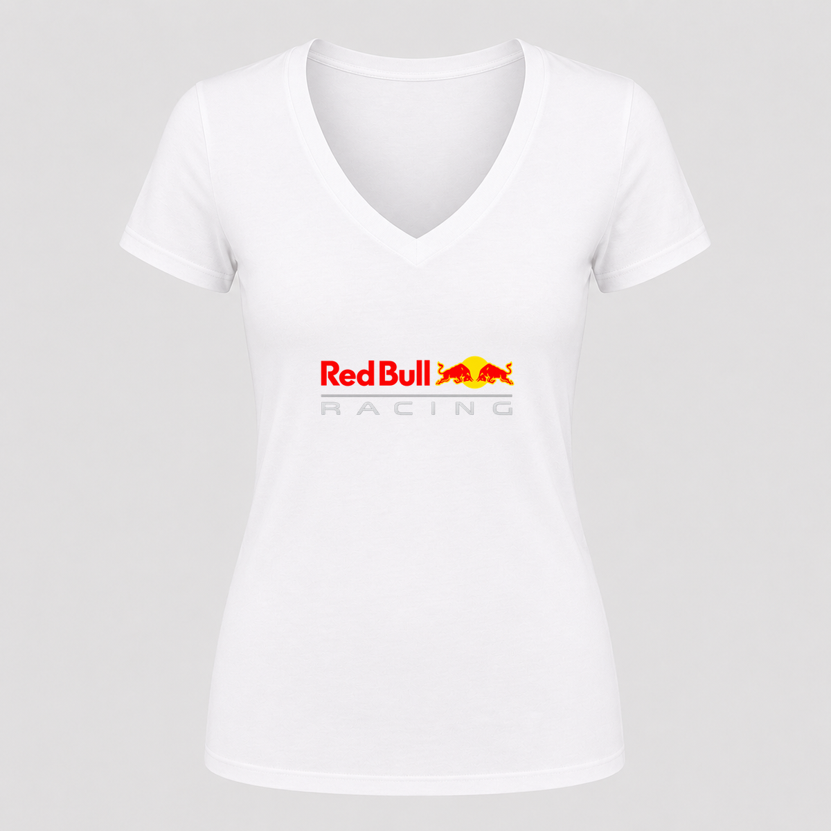 Women's Red Bull Racing V Neck T-Shirt in white