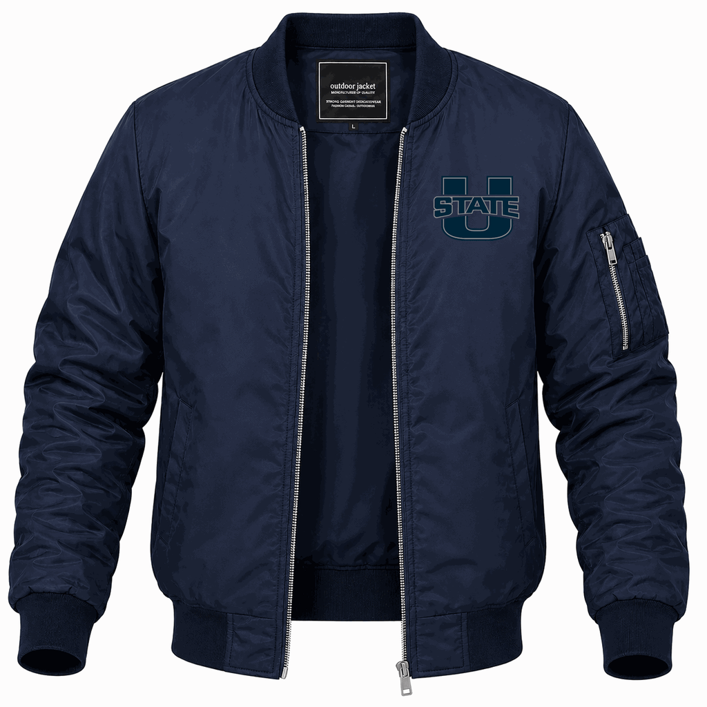 Men's Utah State Aggies Logo Lightweight Bomber Jacket - Navy