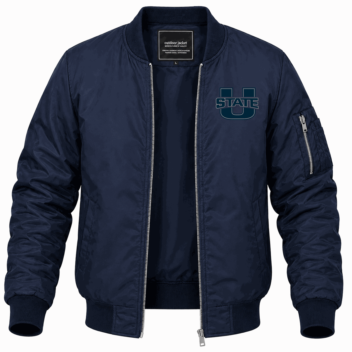 Men's Utah State Aggies Logo Lightweight Bomber Jacket - Navy