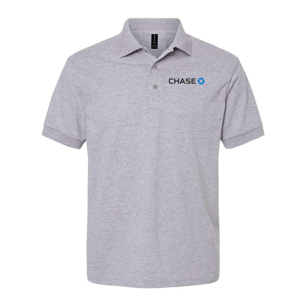 Men's Chase Black Logo Dry Blend Polo - Gray