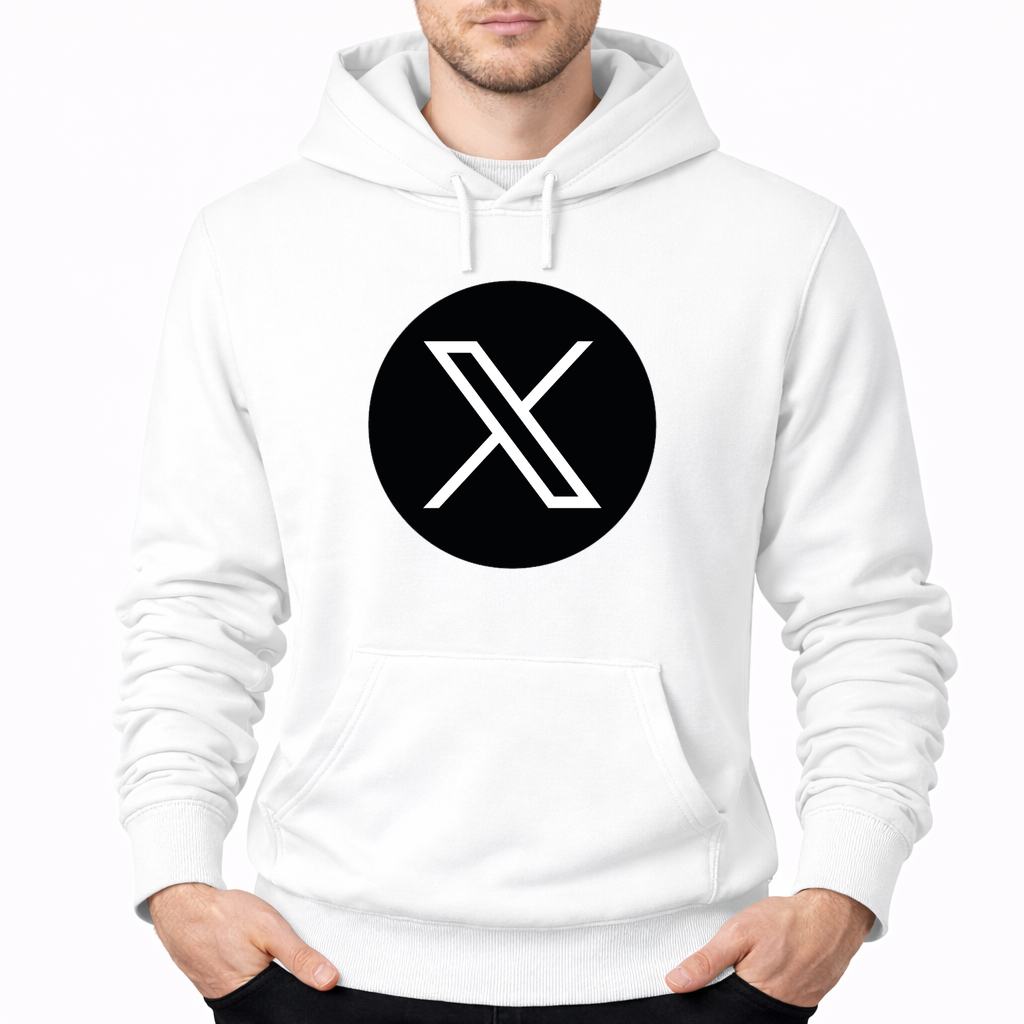 Men's Twitter X Pullover Hoodie - White