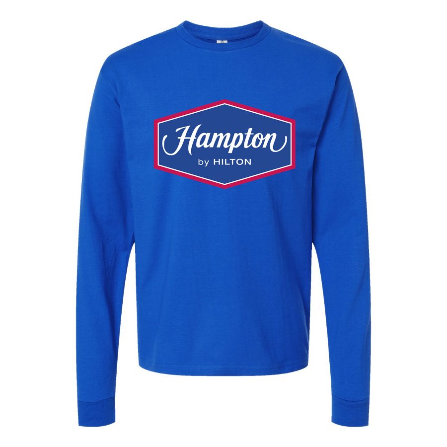 Men's Hampton Long sleeves Cotton Blend T-Shirt - Blue