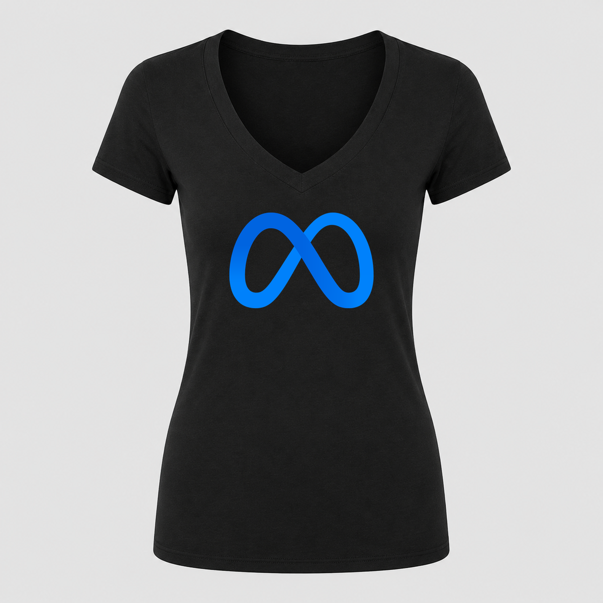 Women's Meta V Neck T-Shirt in black