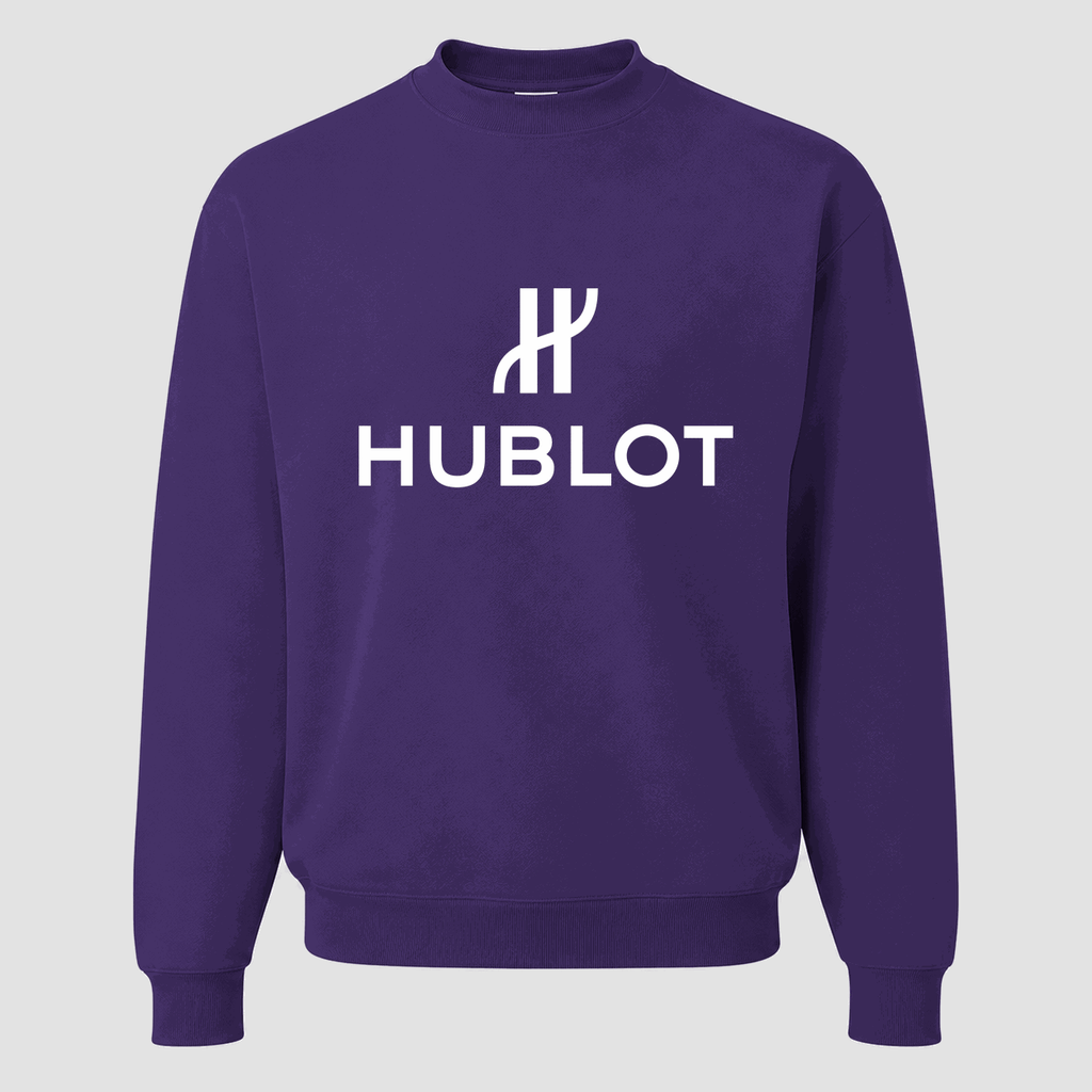 Men's Hublot White Logo Crewneck Sweatshirt - Purple