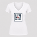 Women's Great Wolf Lodge V Neck T-Shirt in white