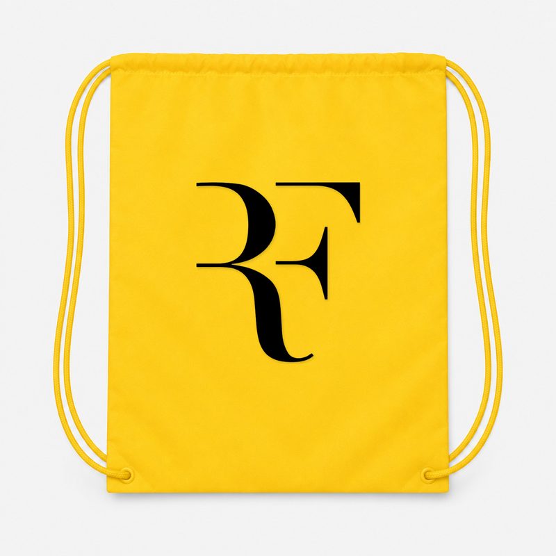 Roger Federer Black Drawstring Bag - Yellow