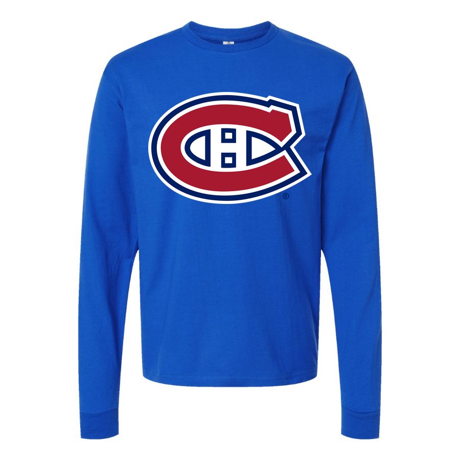 Men's Montreal Canadiens Long sleeves Cotton Blend T-Shirt - Blue