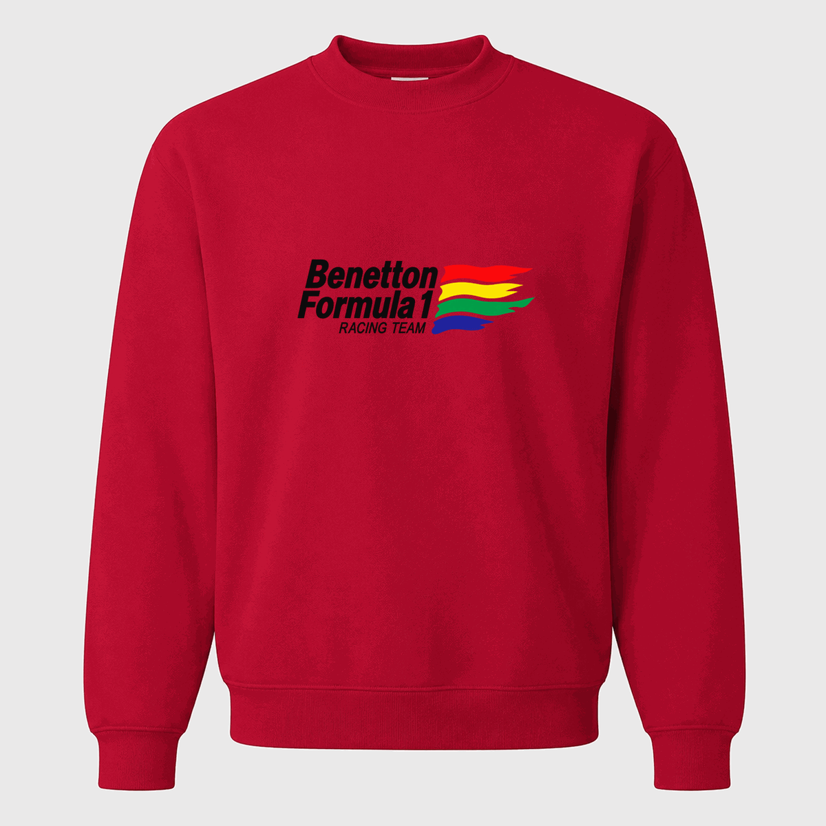 Men's Benetton Formula 1 Racing Team Crewneck Sweatshirt - Red