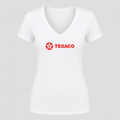 Women's Texaco V Neck T-Shirt in white