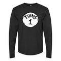 Men's Dr. Seuss Thing 1 Logo Long sleeves Cotton Blend T-Shirt - Black