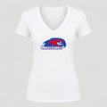 Women's UMass Lowell River Hawks V Neck T-Shirt in white