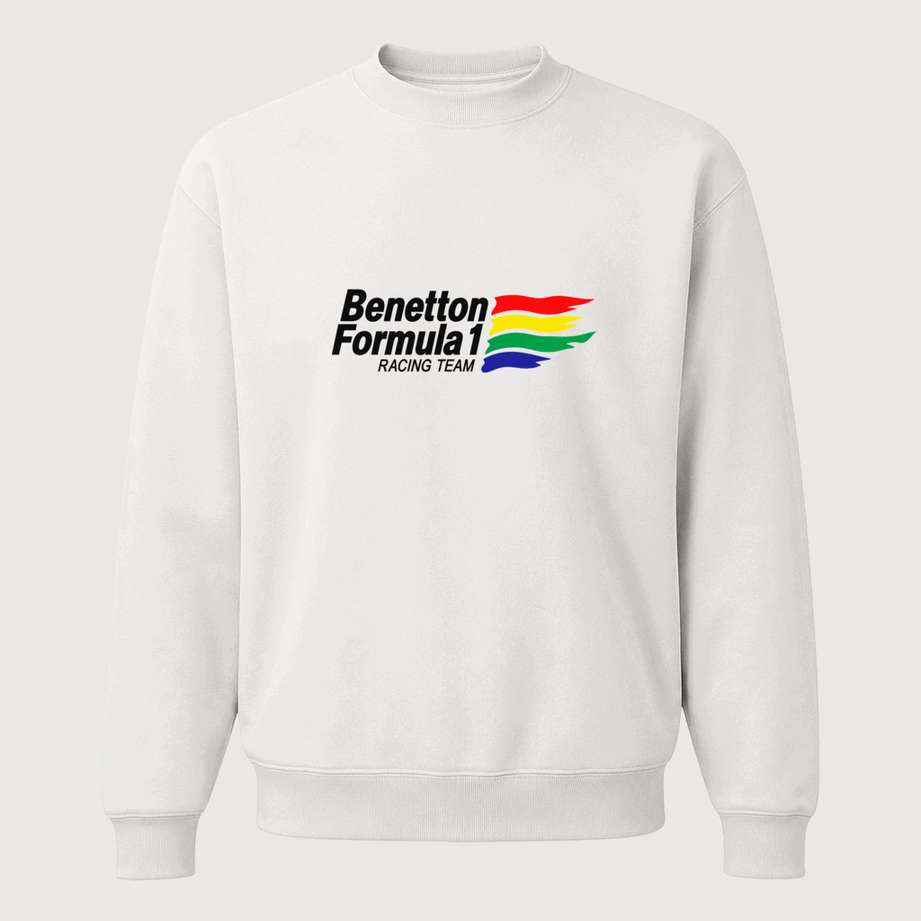 Men's Benetton Formula 1 Racing Team Crewneck Sweatshirt - White
