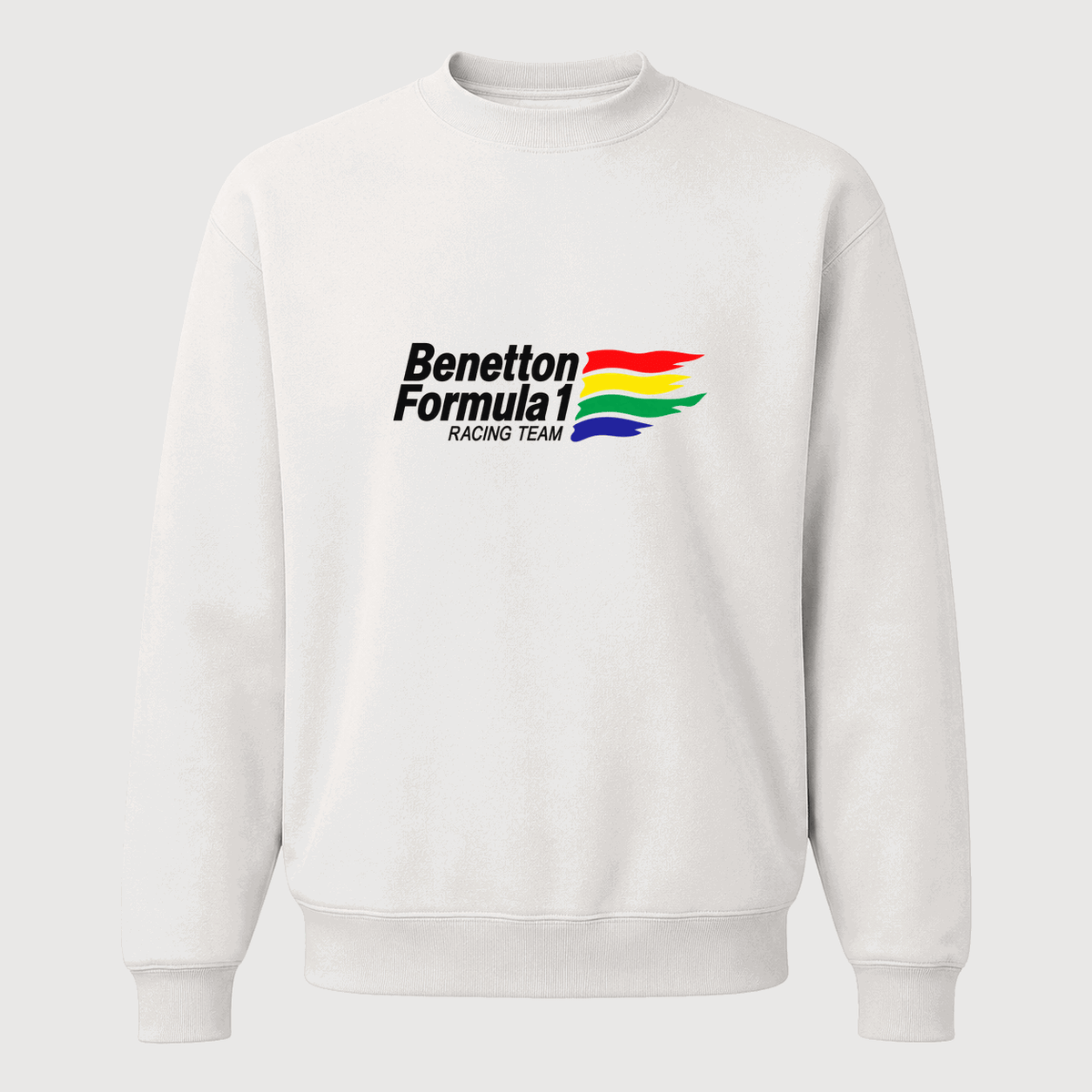 Men's Benetton Formula 1 Racing Team Crewneck Sweatshirt - White