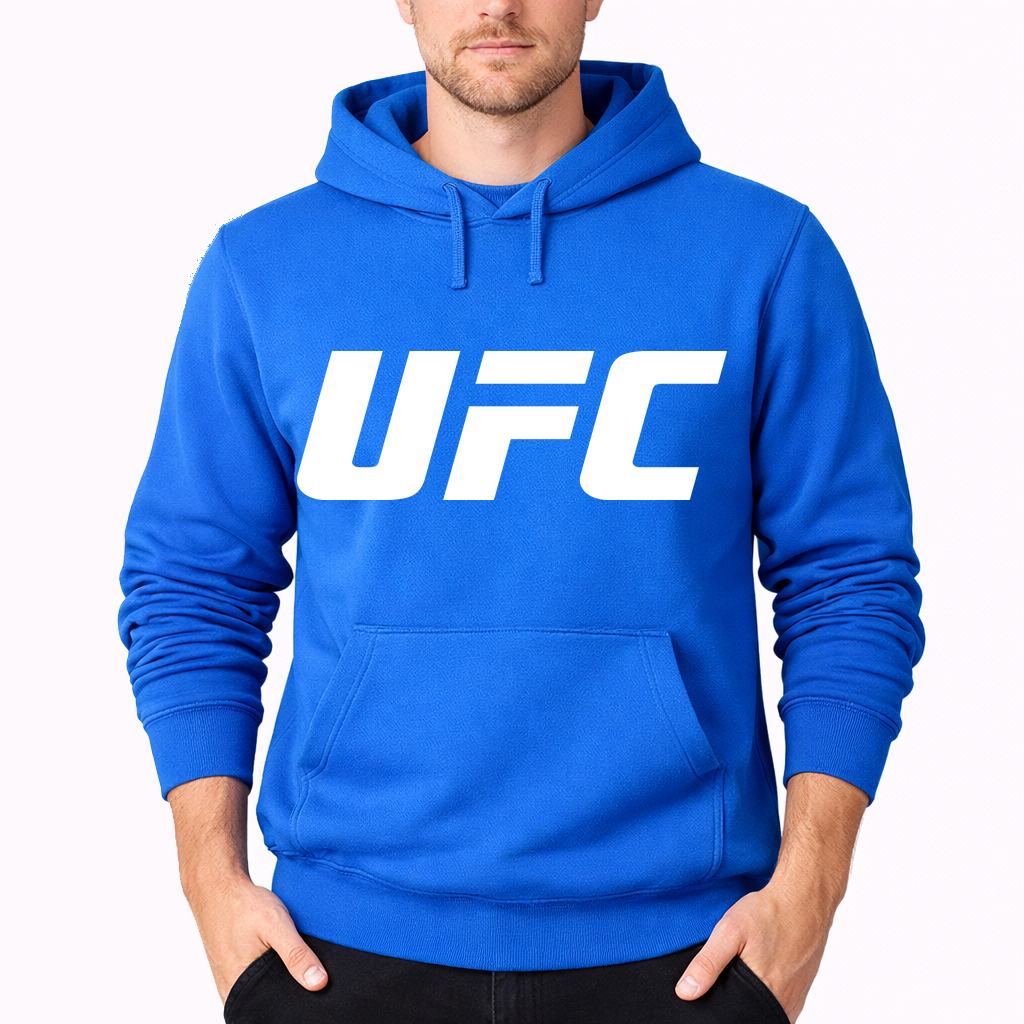 Men's UFC White Pullover Hoodie - Azure