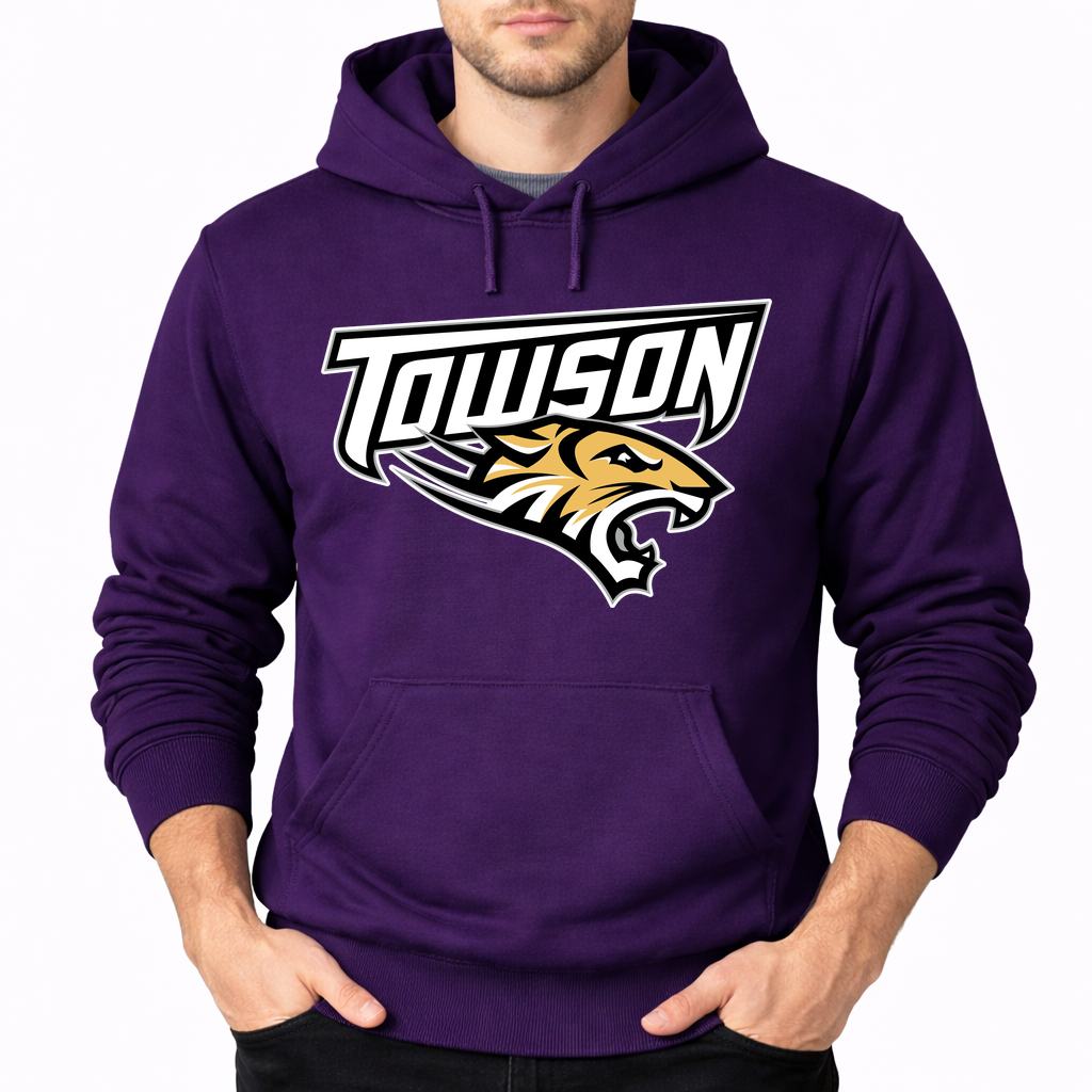 Men's Towson Tigers Pullover Hoodie - Purple