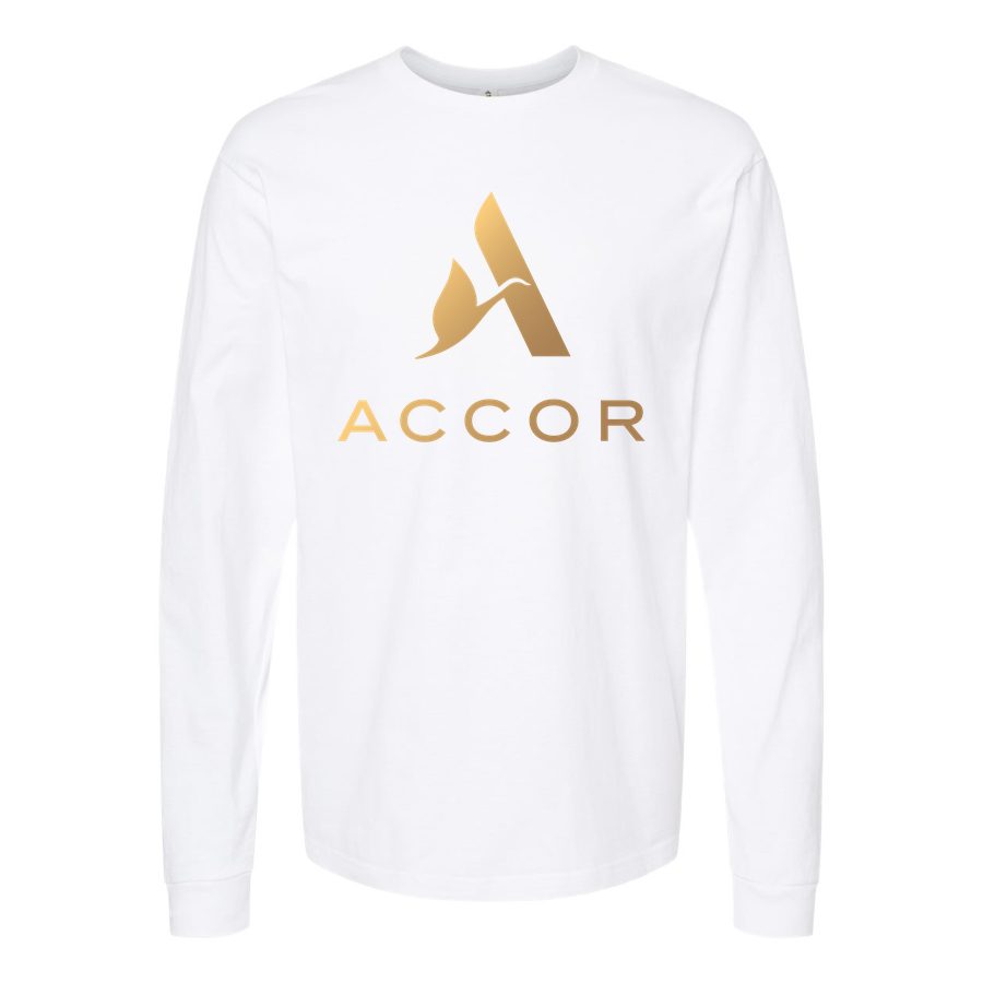 Men's Accor-logo-1536x864 Long sleeves Cotton Blend T-Shirt - White